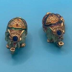 2ct Rhinestone Elephant Trinket Boxes UNBRANDED